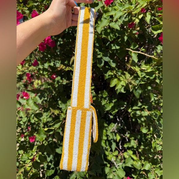 NWT Made in India Carrots Carrot Striped Easter Spring Summer Beaded Bag